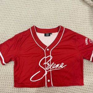 Selena Red  “como la flor” cropped jersey size M - can fit a small for oversized